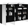 vidaXL Mobiletto per specchio da bagno Rovere Nero 100 x 14,5 x 70 cm, Contenitore da bagno, armadietto rettangolare, specchio da parete, vanity salvaspazio, ripiani regolabili