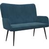 vidaXL Sofa a Due Posti Blu 115 x 61 x 87 cm Velluto, Divano a due posti in velluto, resistente e ergonomico, comodo per spazi piccoli, perfetto per il salotto