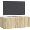 vidaXL Mobile Porta TV da Muro Rovere Sonoma 78,5 x 41 x 30 cm, Salotto, Unità moderna per intrattenimento, Consolle TV rettangolare, Armadietto da parete spazioso e stiloso