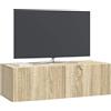 vidaXL Mobile Porta TV da Muro Rovere Sonoma 98 x 41 x 30 cm, Salotto, Unità moderna per intrattenimento, Consolle TV rettangolare, Armadietto da parete spazioso e stiloso