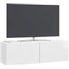 vidaXL Mobile Porta TV da Muro Bianco Lucido 98 x 31 x 30 cm, Salotto, Unità moderna per intrattenimento, Consolle TV rettangolare, Armadietto da parete spazioso e stiloso
