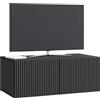 vidaXL Mobile Porta TV da Muro Nero 78,5 x 41 x 30 cm, Salotto, Unità moderna per intrattenimento, Consolle TV rettangolare, Armadietto da parete spazioso e stiloso