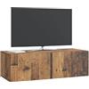vidaXL Mobile Porta TV da Muro Legno antico 98 x 41 x 30 cm, Salotto, Unità moderna per intrattenimento, Consolle TV rettangolare, Armadietto da parete spazioso e stiloso