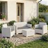 Dmora - Set salotto da esterno Venere, Set da giardino con cuscini, Salottino indoor e outdoor effetto rattan, 100% Made in Italy, Bianco
