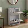 Dmora Scarpiera Ezequiel, Mobile portascarpe, Armadio da Ingresso Multiuso, Mobiletto per Calzature, 50x15h71 cm, Bianco, 2 Scomparti