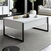 Dmora - Tavolino da Salotto Canis, Tavolo Basso da caffè, Portariviste per Divano, Ripiano da Soggiorno, 90x60h40 cm, Bianco e Nero