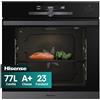 Hisense BSA634APG Forno da Incasso Multifunzione, Capacità XXL 77 Litri, 23 Programmi, Pirolisi, Steam Add, Funzione Pizza 300°C, Riscaldamento Rapido, Nero