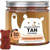 Bears with Benefits Golden Goddess Tan Vitamin Caramelle Gommose - Complesso Abbronzante - Vitamina C, E, D, Betacarotene e Rame - 30 pezzi (1 mese) - Senza Zucchero, Vegano - Bears with Benefits