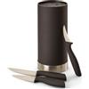 ECHTWERK ceppo di coltelli con inserto in setola | set di coltelli da cucina 4 pz. | coltello multiuso | spelucchino | coltello per spelucchiare | coltello in acciaio per lame | edizione argento, EW-MB-0393