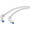 Renkforce RF-4892520 Cavo di rete RJ45, cavo patch CAT 6a S/FTP 20,00 m Grigio (RAL 7035) 90° angolato verso il basso 1 pz