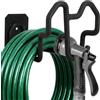 Tesmotor Supporto Tubo da Giardino da Parete in Ferro Nero Opaco, Porta Tubo Acqua Robusto per Tubo Irrigazione, Avvolgitubo Salvaspazio per Garage, Giardino e Patio