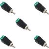 BRIEFCEC Phono RCA Spina Maschio di AV Terminale a Vite Connettore, 2 PIN Terminale a Cinch Femmina Attacco a Vite, 2 Poli (Senza-Saldatura, 5 Pezzi, Verde)