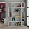 Dmora - Libreria Melpomene, Scaffale da ufficio, Mobile portalibri, Biblioteca, 110x26 h161 cm, Bianco
