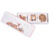 Wrendale Designs Wrendale LTW-SOCK001 - Set di 3 paia di calzini per bambini, motivo: gufo volpe, lavabili, 0-6 mesi, bianco, 0-6 Mesi