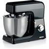 Ariete Gourmet Professional 7L 1598/02, Impastatrice Planetaria, 1200 W, Capacità 7 L, 3 Accessori, 6 Velocità, Funzione Pulse, Coperchio Paraschizzi, Nero