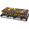 Clatronic® Raclette per 8 persone con piastra rimovibile | Raclette Grill con rivestimento antiaderente | incl. 8 padelle | Raclettes con alloggiamento Cool Touch | RG 3757