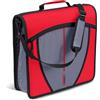 Case it Case-it D-146 - Raccoglitore con cerniera con cerniera, O-ring da 7,6 cm, con linguette a 5 colori, tasche multiple, capacità 600 fogli, fornito con tracolla, colore rosso autopompa antincendio