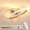 Comely Plafoniera LED Dimmerabile, 36W Lampada da Soffitto con Telecomando | 3000K-6500K, Ø40CM 4050LM Lampadario LED Moderna per Cameretta, Cucina, Soggiorno (Oro)