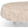 ANRO Tovaglia cerata, lavabile, motivo astratto, colore beige, ovale, 200 x 140 cm, bordo tagliato