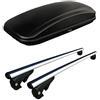 AUTOKIT BOX BAULE da TETTO AUTO 430 LITRI FARAD + Barre Portatutto Bagagli per Renegade