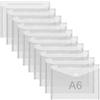 Hioip 10 buste in plastica trasparente formato A6, con bottone automatico, impermeabili, con bottone a pressione, per scuola, casa, ufficio, viaggi, organizzazione di documenti (16 x 11,5 cm)