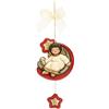 THUN - Acchiappasogni con Angelo in Ceramica Decorata a Mano, Linea Desideri di Natale, Stella 4x4x1.6 cm; Angelo 29 cm