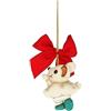 THUN - Addobbo Topina Ballerina in Ceramica Decorata a Mano, Colore Bianco, Linea Bosco Magico, 5.5x4x7.3 cm h