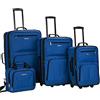 Rockland, Set di valigie Journey, morbide, verticali, Blu, 4-Piece Set (14/19/24/28)