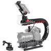 Zeadio Stabilizzatore Manuale per Video, Kit Impugnatura Rig Completo con Luce LED Regolabile, Microfono, Supporto Telefono e Adattatore Action Camera, per Riprese Video, Vlog, YouTube e TikTok