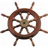 Motomarine Ruota Timone Classica in Mogano e Ottone Lucido - Mozzo Conico Standard - Ø 600 mm.