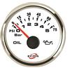 Motomarine Strumentazione Nautica ECMS White Chrome IP67 - Acciaio Inox 316 - Indicatore pressione olio 0-30 bar