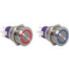 Motomarine Interruttore a pulsante (ON)-OFF corpo inox led blu