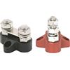 Motomarine Terminale di Derivazione 2 Perni M8 (80A) - Base Isolata (Nero / Rosso) - Rosso