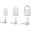 FNI Lucchetti acciaio inox 30 mm. in SET 3 pz. acciaio inox con master key