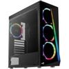 AEROCOOL Shard Midi-Tower in vetro temperato - nero