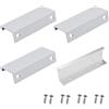 VIKSAUN 4Pz Porta del maniglie argento Alluminio maniglie da cucina 64mm Maniglie Nascoste per Armadietti con Viti Abbinate per porte, per casa, cassetti, armadi （d'argento）