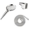 hansgrohe Raindance Select S 04913000 - Soffione doccia regolabile da 12,7 cm, moderno, a 3 spruzzi in polvere, completo e massaggiante, facile da installare, con tubo in cromo, 2,5 GPM