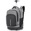 BOZONLI Zaino Trolley Viaggio, Impermeabile Borsa con Ruote Zaino con Rotelle per Uomo e Donna, Scuola, Università, Viaggi, Grigio