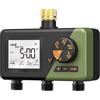 Diivoo Ottone Centralina Irrigazione 3 Vie, Timer Irrigazione con Ampio Display LCD, Ritardo Pioggia e Irrigazione Manuale, Temporizzatore Irrigazione per Giardino, Cortile, Prato