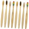 ZUNOXAZ 20 pezzi Spazzolini Bamboo in Fibra Naturale con Setole Morbide Colorate Biodegradabili e Leggeri per Viaggi e Uso Esterno Manico Resistente e