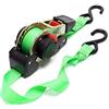 Wiltec Cinghia fermacarico automatica a cricchetto 1,8m x 25mm PES Con ganci a S Autoavvolgente 320 daN