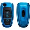 kwmobile Custodia Compatibile con Ford con 3 tasti pieghevole - Cover Chiavi Auto Protezione Copri Telecomando - Copertina Chiave - Copertura Gommata Silicone TPU