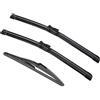 Generic For Fiat Panda 319 2011-2023 Spazzole tergicristallo anteriori posteriori, tergicristalli for tutte le stagioni for accessori auto(Front Rear RHD)