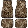 TLINGMEIXIAN Set di 4 tappetini per auto con stampa leopardo, modello universale con motivi a pelle di animale selvaggio e a righe, antiscivolo, decorativi, per sedili anteriori/posteriori di auto, SUV, furgoni e