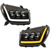 Dgmrcie Fari Delle Auto Fari Anteriori A LED A Doppia Lente Accessori Per Toyota Per RAV4 2000 2001 2002 2003 2004 Faro Proiettore(4300K White Yellow)