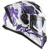 CGM Casco integrale, 311F BLAST CLOUD Bianco Viola opaco, M (57-58cm)