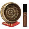 Himalayan Bazaar - Set di campane tibetane, facili da suonare, autentiche, fatte a mano, per meditazione, suono dei 7 chakra, guarigione (nero e rosso)