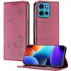 XINYEXIN Custodia per Motorola Moto G75 5G, Cover a Libro in Pelle PU con Blocco RFID, Slot per Carte, Supporto, Protezione Completa Antiurto - Rosso