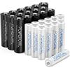 Powerowl Batterie ricaricabili AA AAA, pre-caricate, ad alta capacità, 2800 mAh e 1000 mAh, 1,2 V, batteria NiMH, a bassa autoscarica, confezione da 32