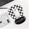 Sumgsn Tappetino per mouse a scacchi bianco e nero con supporto poggiapolsi in gel, grazioso accessorio da ufficio, supporto ergonomico per il polso, per computer portatile/desktop/sollievo dal dolore, per